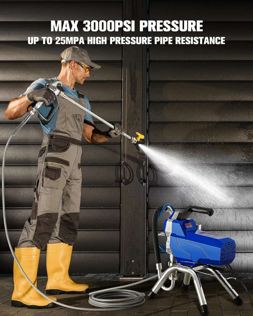 LDHTHOPI Airless Paint Sprayer, 1600W High Efficiency Electric Paint Sprayer, 3000PSI Stand Thinning-Free Airless Sprayer with Extension Rod, for Home, Yard, Garden, Commercial Use