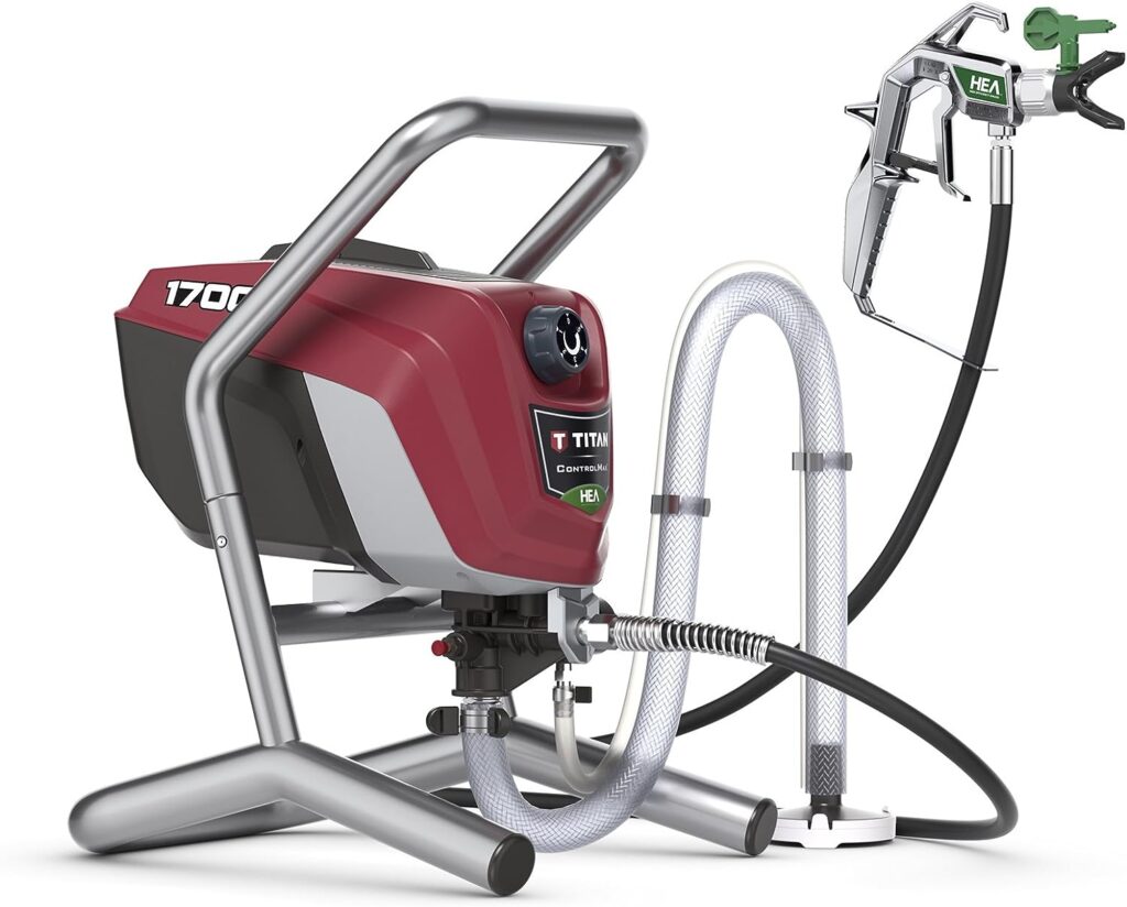 Titan Tool 0580009 ControlMax 1700 High Efficiency Airless Paint Sprayer, HEA Technology decreases Overspray by up to 55% While Delivering Softer Spray